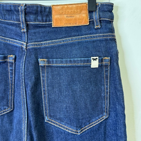 Weekend MaxMara Blue High Rise Jeans Dark Wash Size 6 - Picture 9 of 14